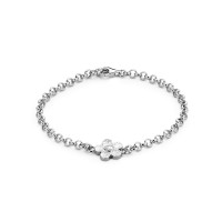 Bliss flower bracelet silver 12mm