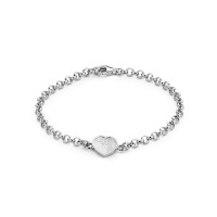 Bliss heart bracelet silver 12mm